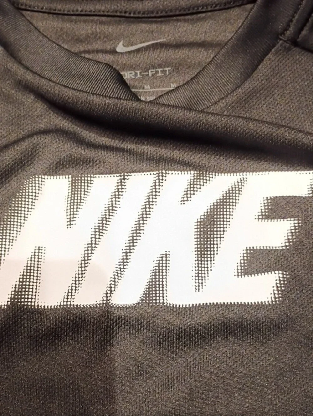 Kid's Medium Nike Dri-fit Long Sleeve Performance Shirt - Black with White Logo